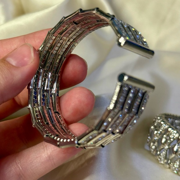 Vintage Gold and Silver Clamp Bracelet Bundle x3 - Picture 4 of 6